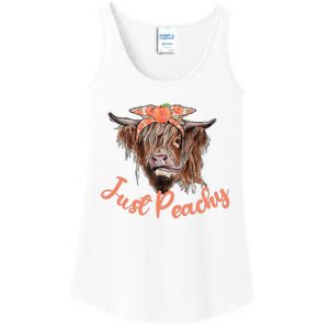 Highland Cow Bandana Just Peachy Western Country Peach Lover Ladies Essential Tank