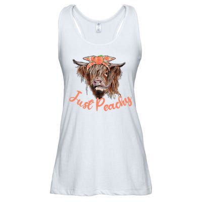 Highland Cow Bandana Just Peachy Western Country Peach Lover Ladies Essential Flowy Tank