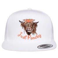 Highland Cow Bandana Just Peachy Western Country Peach Lover Flat Bill Trucker Hat