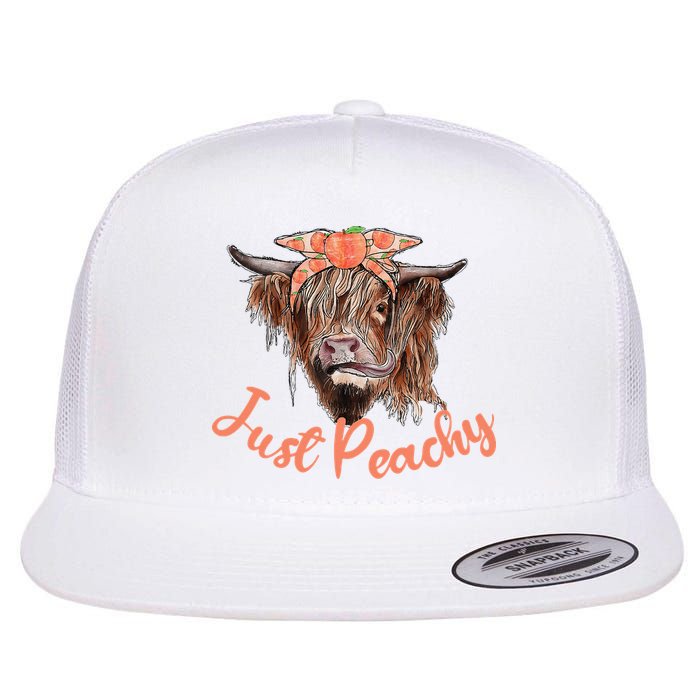 Highland Cow Bandana Just Peachy Western Country Peach Lover Flat Bill Trucker Hat
