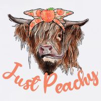 Highland Cow Bandana Just Peachy Western Country Peach Lover Flat Bill Trucker Hat