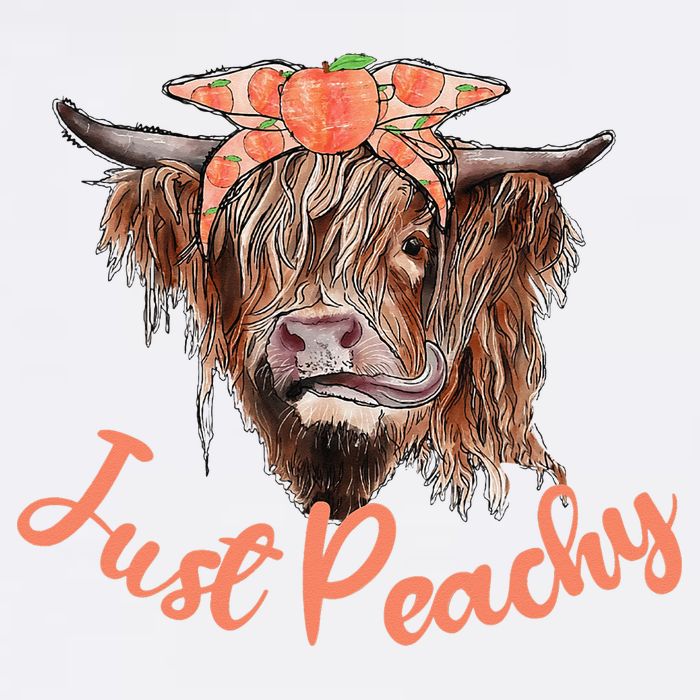 Highland Cow Bandana Just Peachy Western Country Peach Lover Flat Bill Trucker Hat