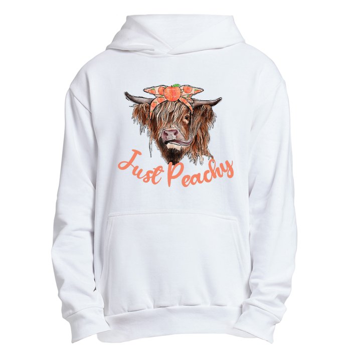 Highland Cow Bandana Just Peachy Western Country Peach Lover Urban Pullover Hoodie