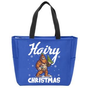 Hairy Christmas Bigfoot Sasquatch Santa Bigfoot Christmas Cool Gift Zip Tote Bag