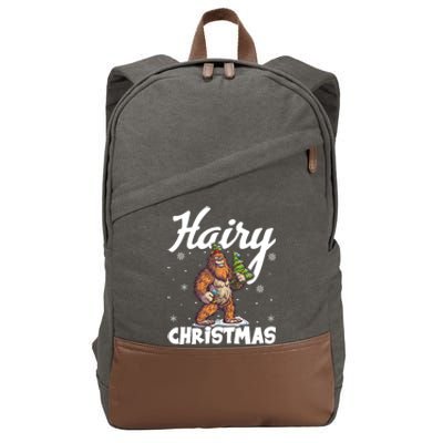 Hairy Christmas Bigfoot Sasquatch Santa Bigfoot Christmas Cool Gift Cotton Canvas Backpack