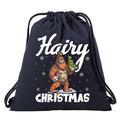 Hairy Christmas Bigfoot Sasquatch Santa Bigfoot Christmas Cool Gift Drawstring Bag