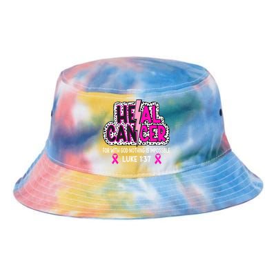 Heal Cancer Believe God Christian Breast Cancer Awareness Tie Dye Newport Bucket Hat