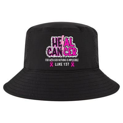 Heal Cancer Believe God Christian Breast Cancer Awareness Cool Comfort Performance Bucket Hat