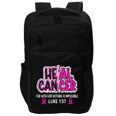 Heal Cancer Believe God Christian Breast Cancer Awareness Impact Tech Backpack