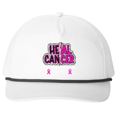 Heal Cancer Believe God Christian Breast Cancer Awareness Snapback Five-Panel Rope Hat