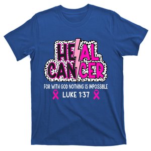 Heal Cancer Believe God Christian Breast Cancer Awareness T-Shirt