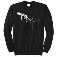 Halloween Cat Black Lover Skeleton Hand Boop Sweatshirt