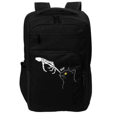 Halloween Cat Black Lover Skeleton Hand Boop Impact Tech Backpack