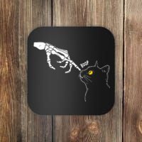 Halloween Cat Black Lover Skeleton Hand Boop Coaster