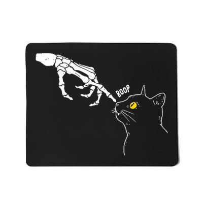 Halloween Cat Black Lover Skeleton Hand Boop Mousepad