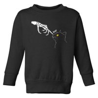 Halloween Cat Black Lover Skeleton Hand Boop Toddler Sweatshirt