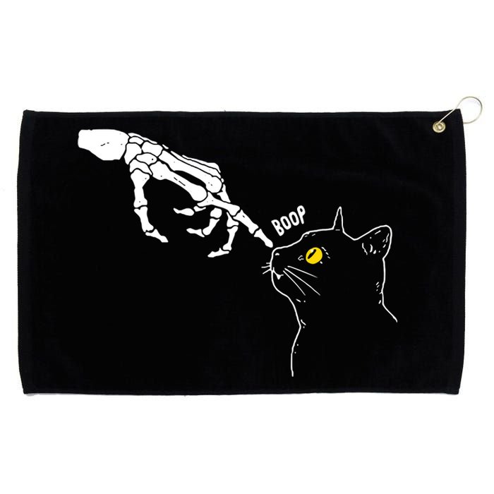 Halloween Cat Black Lover Skeleton Hand Boop Grommeted Golf Towel