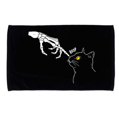 Halloween Cat Black Lover Skeleton Hand Boop Microfiber Hand Towel