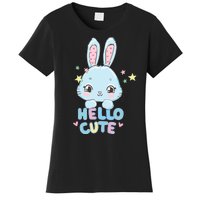 Hello Cute Bunny Blue Pink Girly Rabbit Childrens Women's T-Shirt