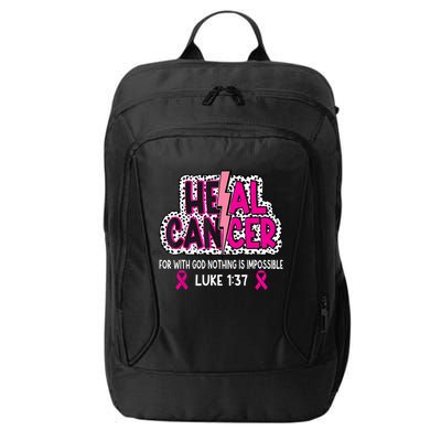 Heal Cancer Believe God Christian Breast Cancer Awareness City Backpack