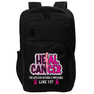 Heal Cancer Believe God Christian Breast Cancer Awareness Impact Tech Backpack