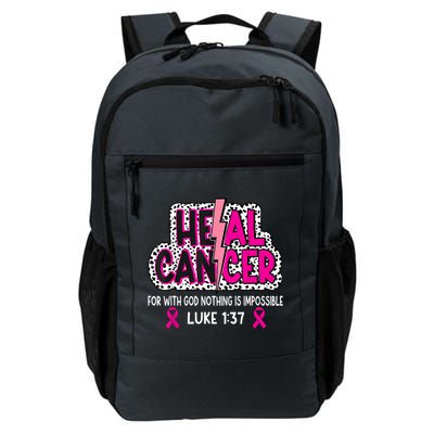 Heal Cancer Believe God Christian Breast Cancer Awareness Daily Commute Backpack