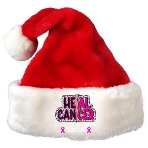 Heal Cancer Believe God Christian Breast Cancer Awareness Premium Christmas Santa Hat