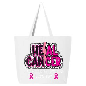 Heal Cancer Believe God Christian Breast Cancer Awareness 25L Jumbo Tote