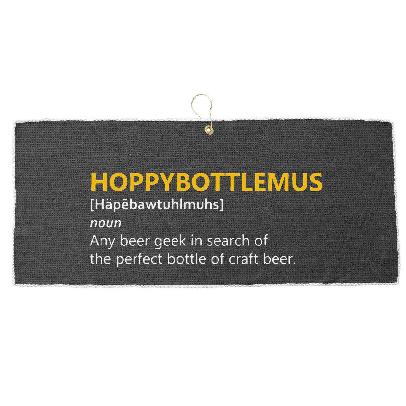 Hoppybottlemus Craft Beer Hops Large Microfiber Waffle Golf Towel