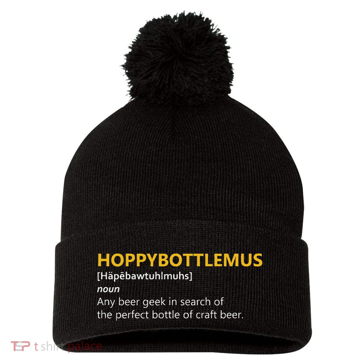 Hoppybottlemus Craft Beer Hops Pom Pom 12in Knit Beanie