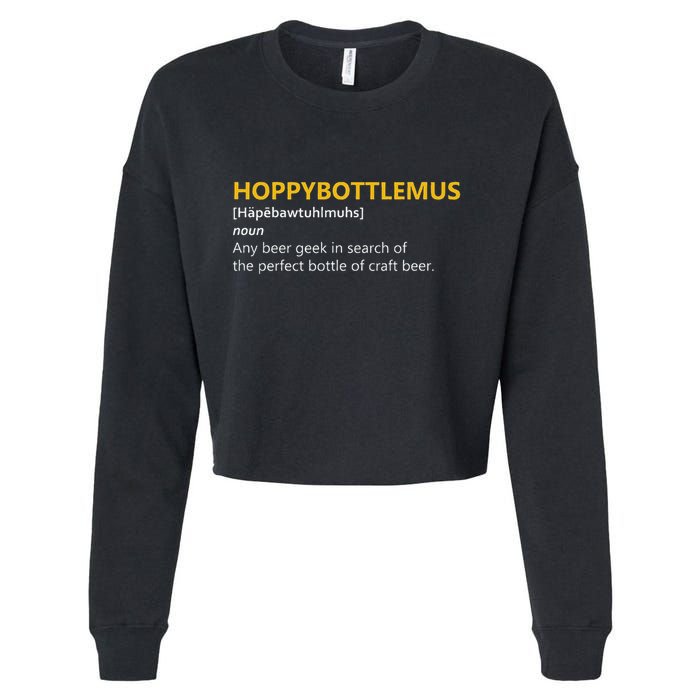 Hoppybottlemus Craft Beer Hops Cropped Pullover Crew