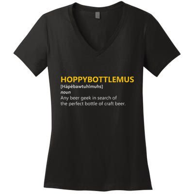 Hoppybottlemus Craft Beer Hops Women's V-Neck T-Shirt