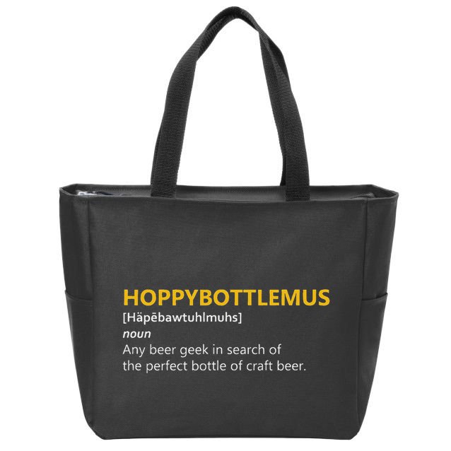 Hoppybottlemus Craft Beer Hops Zip Tote Bag