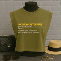 Hoppybottlemus Craft Beer Hops Garment-Dyed Women's Muscle Tee
