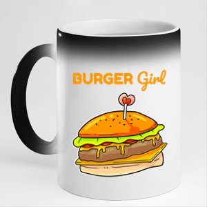 Hamburger Cheeseburger Burger Funny Fast Food Gift 11oz Black Color Changing Mug