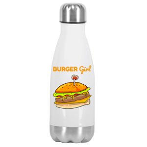 Hamburger Cheeseburger Burger Funny Fast Food Gift Stainless Steel Insulated Water Bottle