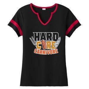 Hardcore Carnivore Bbq Party Meat Lover Bbq Grill Master Gift Ladies Halftime Notch Neck Tee