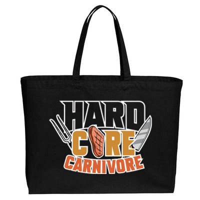 Hardcore Carnivore Bbq Party Meat Lover Bbq Grill Master Gift Cotton Canvas Jumbo Tote