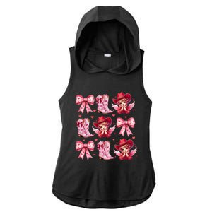 Heart Coquette Bow Cow Boots Howdy Valentine Cute Gift Ladies PosiCharge Tri-Blend Wicking Draft Hoodie Tank