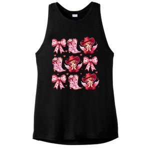 Heart Coquette Bow Cow Boots Howdy Valentine Cute Gift Ladies PosiCharge Tri-Blend Wicking Tank