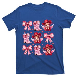 Heart Coquette Bow Cow Boots Howdy Valentine Cute Gift T-Shirt