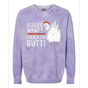 Hilarious Chicken Butt Joke! White Design Colorblast Crewneck Sweatshirt