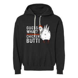 Hilarious Chicken Butt Joke! White Design Garment-Dyed Fleece Hoodie