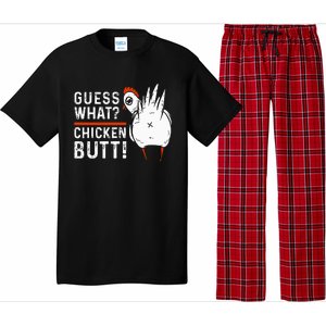 Hilarious Chicken Butt Joke! White Design Pajama Set