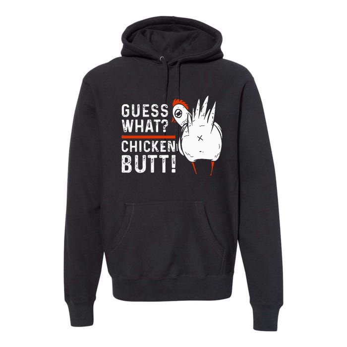 Hilarious Chicken Butt Joke! White Design Premium Hoodie