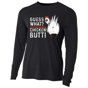 Hilarious Chicken Butt Joke! White Design Cooling Performance Long Sleeve Crew