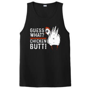 Hilarious Chicken Butt Joke! White Design PosiCharge Competitor Tank