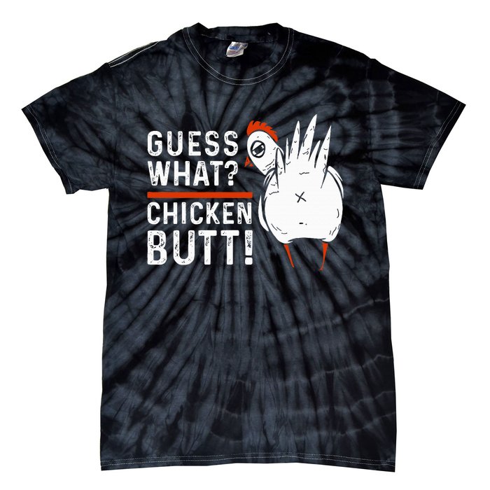 Hilarious Chicken Butt Joke! White Design Tie-Dye T-Shirt