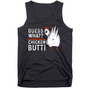 Hilarious Chicken Butt Joke! White Design Tank Top