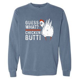 Hilarious Chicken Butt Joke! White Design Garment-Dyed Sweatshirt